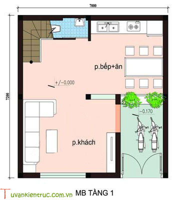 Thiết kế nội thất nhà phố 6mx7m phong cách Hà Nội xưa kết hợp hiện đại